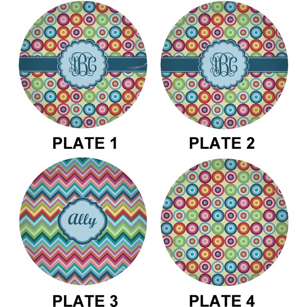 Retro Circles Set of Lunch / Dinner Plates (Approval)