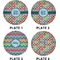 Retro Circles Set of Lunch / Dinner Plates (Approval)