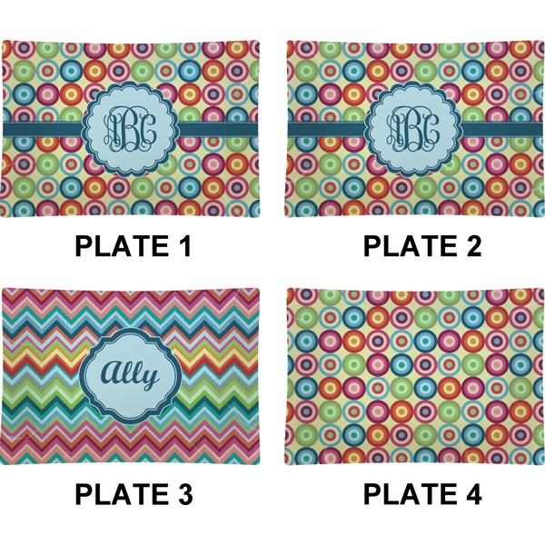 Retro Circles Set of Rectangular Appetizer / Dessert Plates (Approval)
