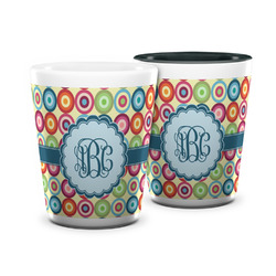 Retro Circles Ceramic Shot Glass - 1.5 oz (Personalized)