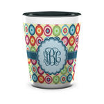Retro Circles Ceramic Shot Glass - 1.5 oz - Two Tone - Single (Personalized)