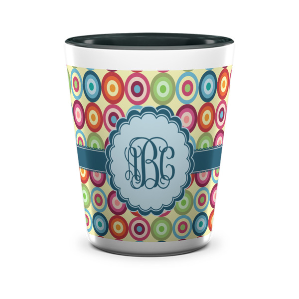 Retro Circles Shot Glass - Two Tone - FRONT