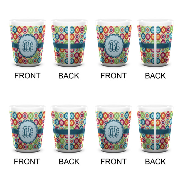 Retro Circles Shot Glass - White - Set of 4 - APPROVAL