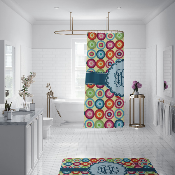 Retro Circles Shower Curtain - Custom Size