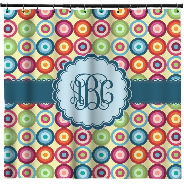 Custom Retro Circles Shower Curtain - 71" x 74" (Personalized)