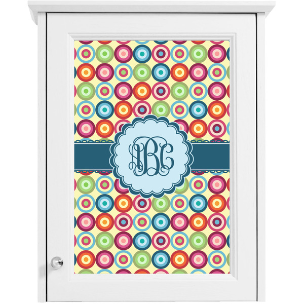 Retro Circles Single White Cabinet Decal