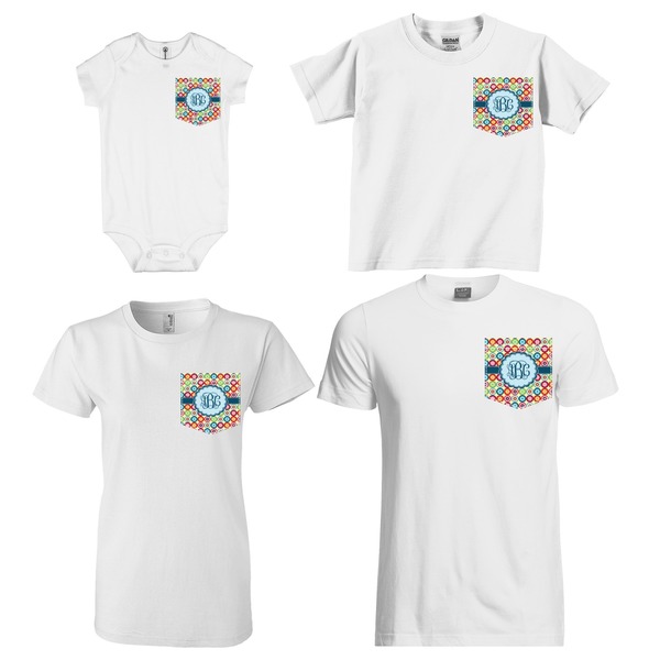 Retro Circles Sized Pockets on Various Products