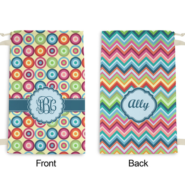 Retro Circles Small Laundry Bag - Front & Back View