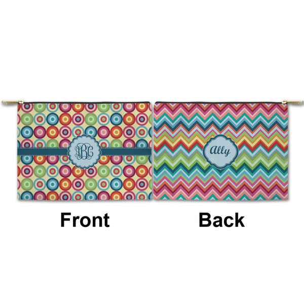 Retro Circles Small Zipper Pouch Approval (Front and Back)