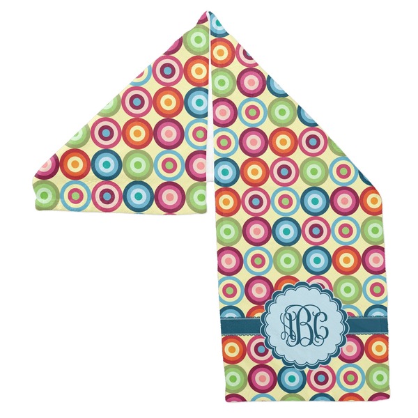 Retro Circles Sports Towel Folded - Both Sides Showing