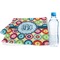Retro Circles Sports Towel Folded with Water Bottle