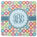 Retro Circles Square Rubber Backed Coaster (Personalized)