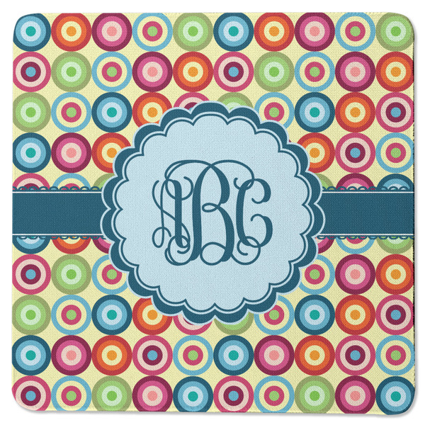 Retro Circles Square Coaster Rubber Back - Single