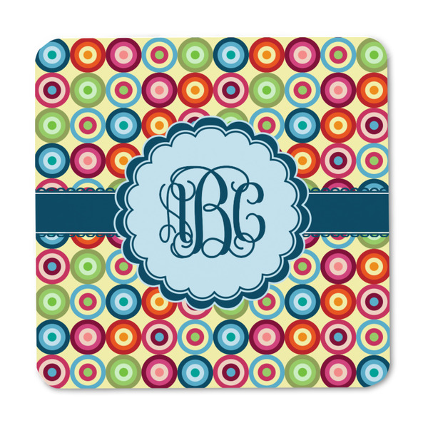 Retro Circles Square Fridge Magnet - FRONT