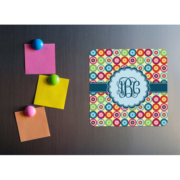 Retro Circles Square Fridge Magnet - LIFESTYLE