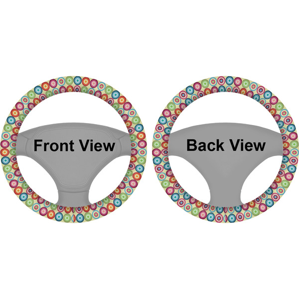Retro Circles Steering Wheel Cover- Front and Back