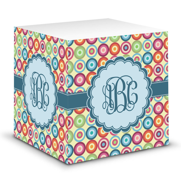 Custom Retro Circles Sticky Note Cube (Personalized)