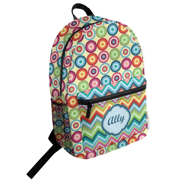 Custom Retro Circles Student Backpack (Personalized)