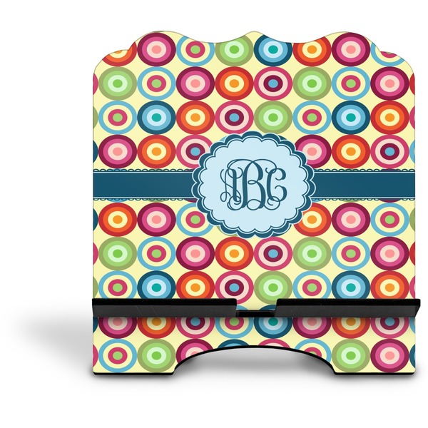 Retro Circles Stylized Tablet Stand - Front without iPad