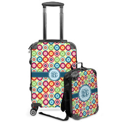 Retro Circles Kids 2-Piece Luggage Set - Suitcase & Backpack (Personalized)