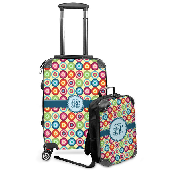 Custom Retro Circles Kids 2-Piece Luggage Set - Suitcase & Backpack (Personalized)