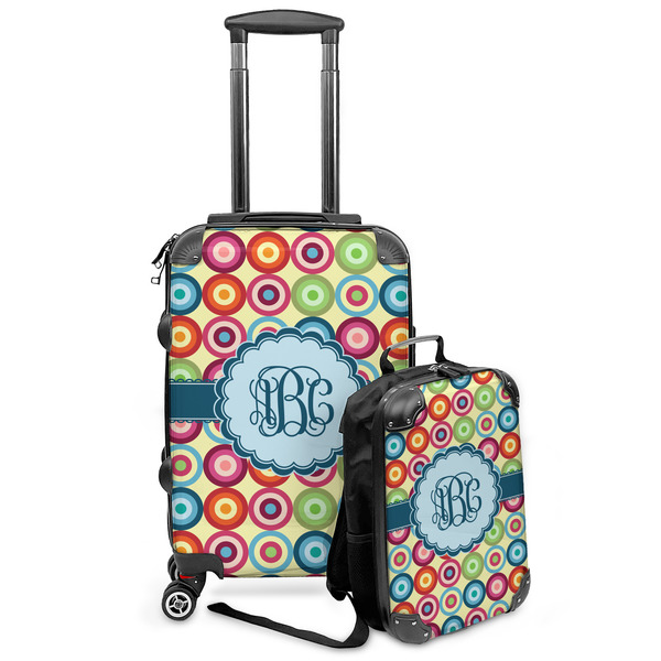 Custom Retro Circles Kids 2-Piece Luggage Set - Suitcase & Backpack (Personalized)