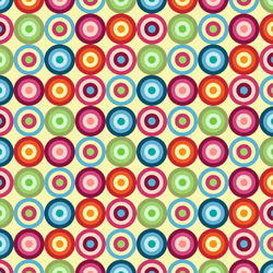 Retro Circles Fabric by the Yard - Spun Polyester Poplin