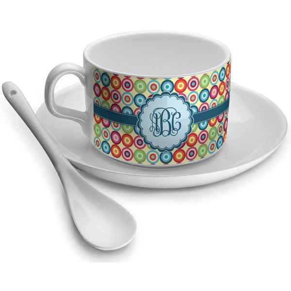 Custom Retro Circles Tea Cup (Personalized)