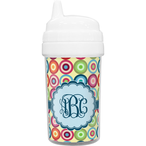 Custom Retro Circles Toddler Sippy Cup (Personalized)