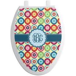 Retro Circles Toilet Seat Decal - Elongated (Personalized)