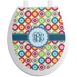Retro Circles Toilet Seat Decal (Personalized)