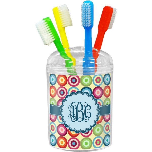 Custom Retro Circles Toothbrush Holder (Personalized)