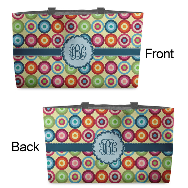 Retro Circles Tote w/Black Handles - Front & Back Views
