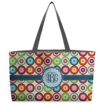 Retro Circles Beach Totes Bag - w/ Black Handles (Personalized)
