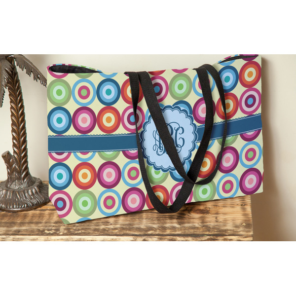 Retro Circles Tote w/Black Handles - Lifestyle View