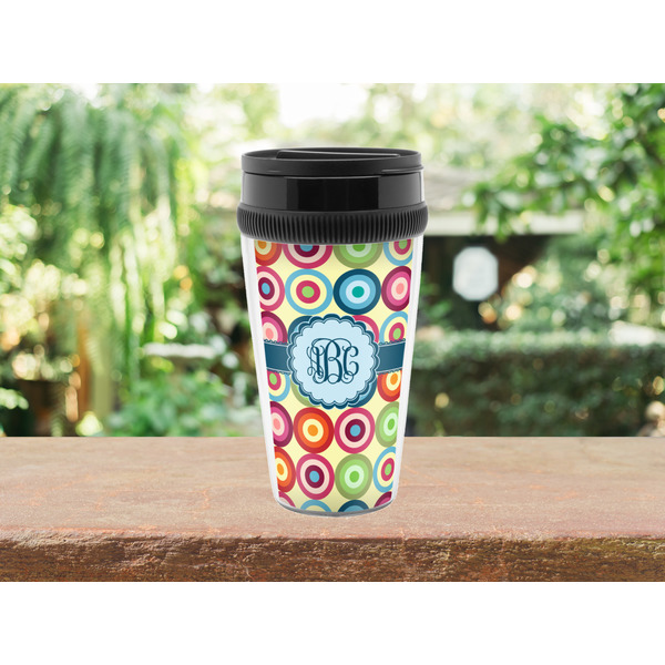 Retro Circles Travel Mug Lifestyle (Personalized)