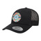 Retro Circles Trucker Hat - Black (Personalized)