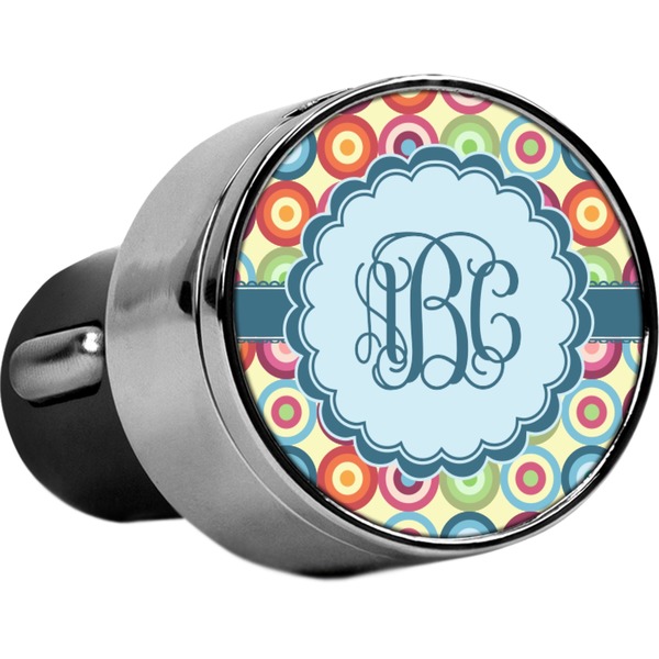 Custom Retro Circles USB Car Charger (Personalized)