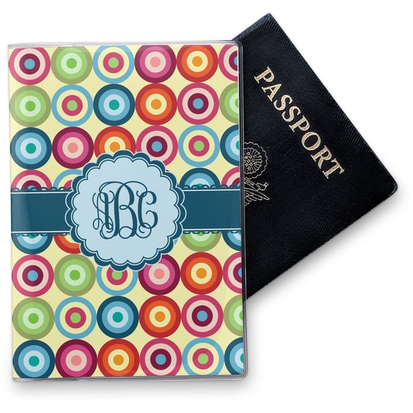 Custom Retro Circles Vinyl Passport Holder (Personalized)