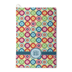 Retro Circles Waffle Weave Golf Towel (Personalized)