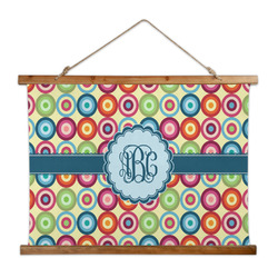 Retro Circles Wall Hanging Tapestry - Wide (Personalized)