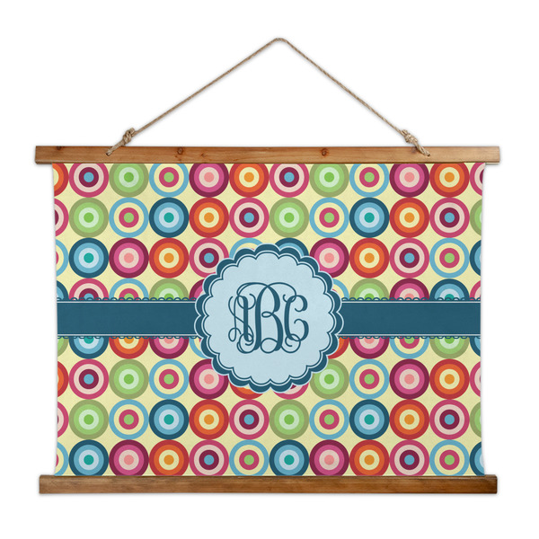 Custom Retro Circles Wall Hanging Tapestry - Wide (Personalized)