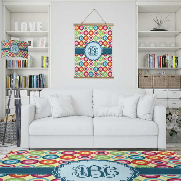 Retro Circles Wall Hanging Tapestry - Portrait - IN CONTEXT