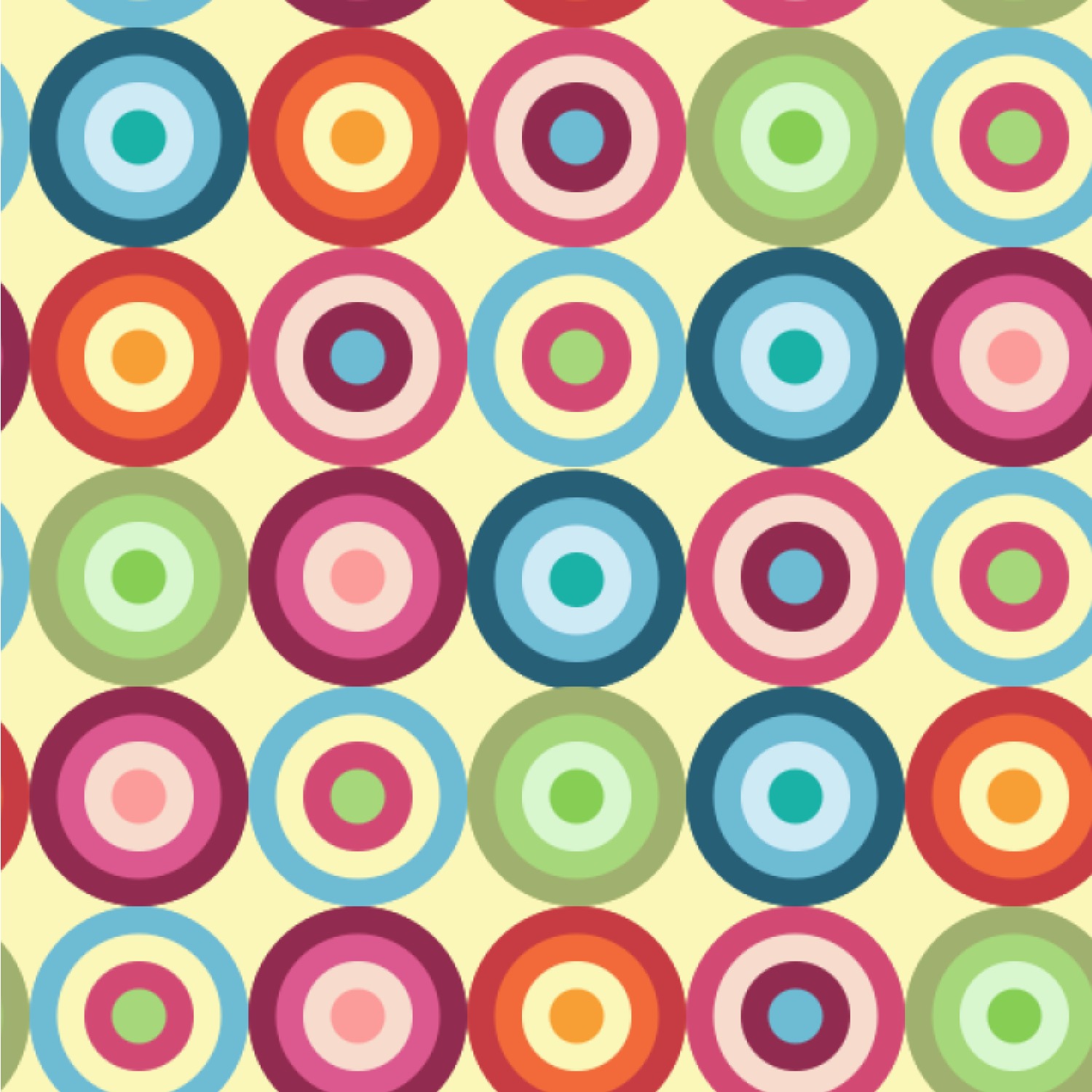 Retro Circles Wallpaper & Surface Covering - YouCustomizeIt