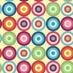 Retro Circles Wallpaper & Surface Covering (Water Activated 24"x 24" Sample)