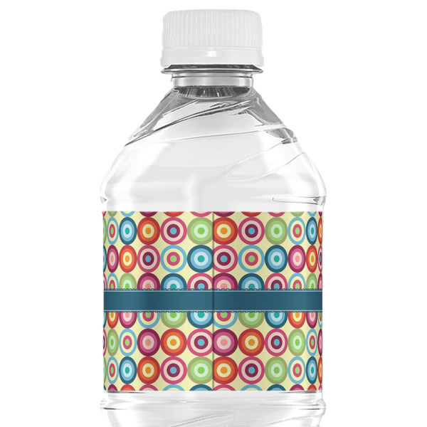 Retro Circles Water Bottle Label - Back View