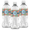 Retro Circles Water Bottle Labels - Front View