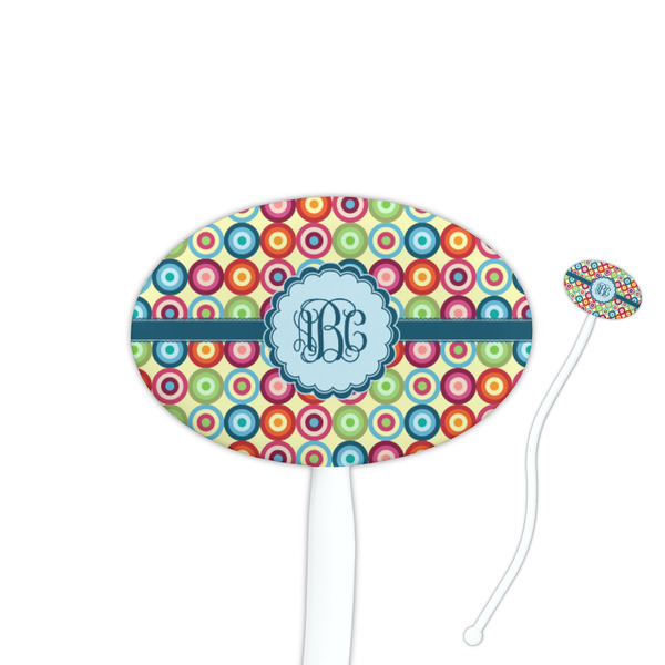 Custom Retro Circles Oval Plastic Stir Sticks (Personalized)