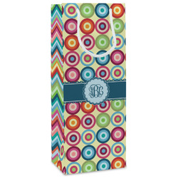 Retro Circles Wine Gift Bags - Matte (Personalized)