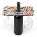 Retro Circles Wine Bottle & Glass Holder (Personalized)
